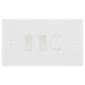 BG White 3 Gang Light Switch 1x Trailing Edge LED Dimmer 2x 2 Way Custom Switch