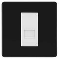 BG Screwless Matt Black Single IDC Secondary Telephone Socket - White Insert