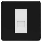 BG Screwless Matt Black Single IDC Secondary Telephone Socket - White Insert by British General (BG-FFBBTS1W)