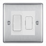 BG Nexus Brushed Steel 2 Way Light Switch & 13A Fused Spur Plate | White Insert by British General