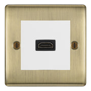 BG Nexus Antique Brass 1 Gang HDMI Socket White Insert by British General (BG-EMHDMIW+NABEMS2)