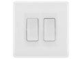 BG White Moulded 2 Gang Intermediate Light Switch Custom Grid – White Insert