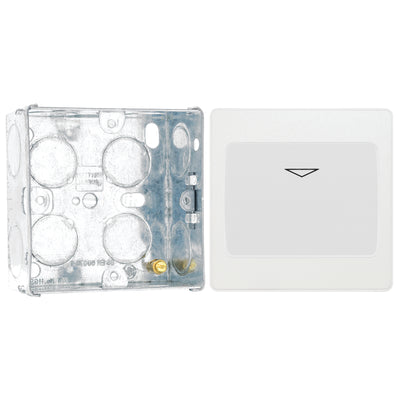 BG Evolve Pearlescent White 16A Key Card Switch PCDCLKYCSW with 35mm Steel Back Box