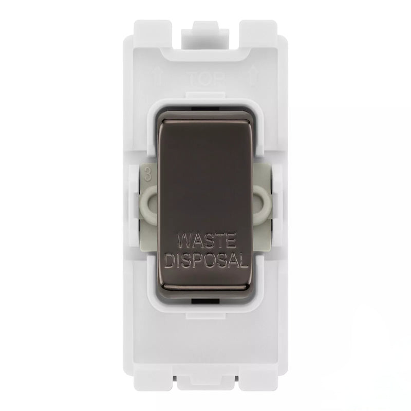 BG RRWDISBN Black Nickel 20 Amp Double Pole Appliance Grid Switch Labelled Waste Disposal