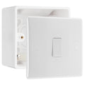 BG Nexus 1 Gang 20A 2 Pole Switch White & 50mm Pattress Back Box