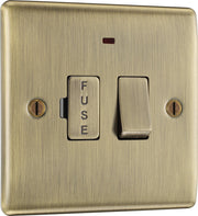 BG NAB52 Nexus Metal | Antique Brass | 13A | Neon Switched Fused Spur Unit by British General (BG-NAB52)