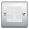 BG Nexus Polished Chrome Double RJ11 Telephone Socket NPCRJ112 - White Insert by British General (BG-NPCRJ112W)