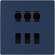 BG Evolve Matt Blue 6 Gang Switch 3x Trailing Edge LED Dimmer 3x Intermediate Custom Grid Switch by British General (BG-Evolve-DB-6G-CUSTOM-3x-Dimmer-3x-INT)