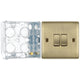 BG Nexus Antique Brass 20A 16AX 2 Way Double Light Switch NAB42 with 35mm Steel Back Box
