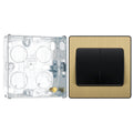 BG Evolve Satin Brass 2G Wide Rocker Light Switch PCDSB42WB with 25mm Steel Back Box