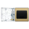 BG Evolve Satin Brass 2G Wide Rocker Light Switch PCDSB42WB with 25mm Steel Back Box