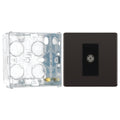 BG Screwless Black Nickel Single Isolated Coaxial Socket FBN62 with 35mm Steel Back Box