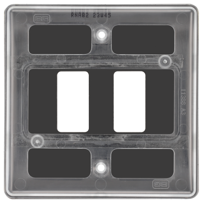 BG RNAB2 Nexus Metal Antique Brass 2 Module Grid Front Plate by British General (BG-RNAB2)