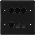 BG Nexus Matt Black 6 Gang Switch 4x Trailing Edge LED Dimmer 2x Intermediate Custom Grid