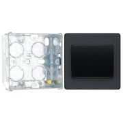 BG Evolve Matt Grey 1G Wide Rocker Light Switch PCDMG12WB with 35mm Steel Back Box