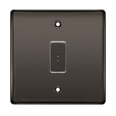 BG Black Nickel 1 Gang 20 Amp Double Pole Secret Key Grid Switch by British General (BG-NEXUS-BN-1GANG-SECRET-KEY-SWITCH-DP)