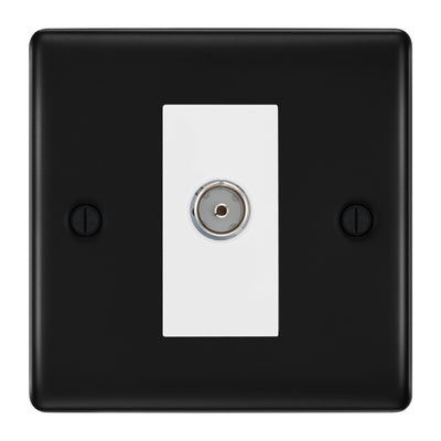 BG Nexus Metal Matt Black Co-axial Socket NFB60W by British General (BG-NFB60W)