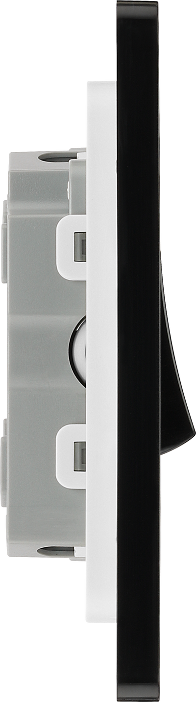 BG PCDMG43B Matt Grey Evolve 3 Gang 20A 16AX 2 Light Switch - Black Insert