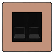 BG Evolve Polished Copper Double IDC Secondary Telephone Socket - Black Insert by British General (BG-PCDCPBTS2B)