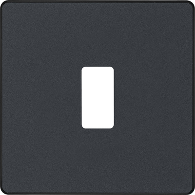BG RPCDMG1B Evolve Grid Matt Grey 1 Module Square Front Plate - Black Trim