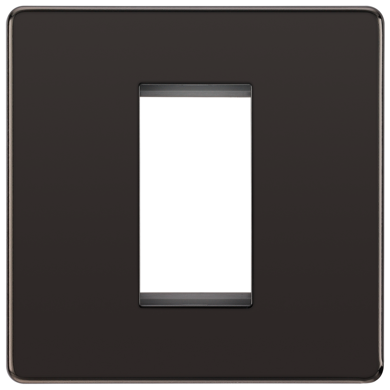 BG FBNEMS1 Euro Module Screwless Flat-Plate 1 Module Square Front Plate