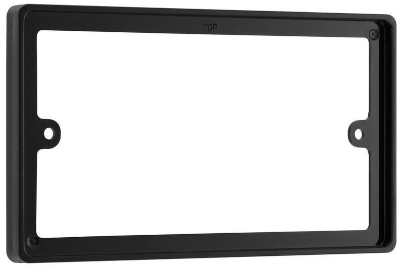 BG Nexus Black 2 Gang Double 10mm Depth Spacer Frame Rectangle Back Box Plate
