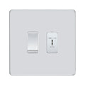 BG Screwless Polished Chrome 2 Gang Emergency Lighting (EMG LTG TEST) Key Switch with 2 Way Single Pole Switch