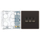 BG Screwless Black Nickel 20A 16AX 2 Way Triple Light Switch FBN43 with 35mm Steel Back Box