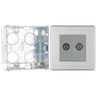 BG Screwless Brushed Steel Diplex TV/FM Socket FBS66 with 35mm Steel Back Box