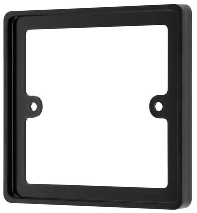 BG Nexus Black 1 Gang Single 10mm Depth Spacer Frame Square Back Box Plate by British General (BG-817/B)
