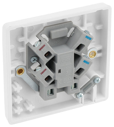 BG 855 Moulded Round Edge | White | 13A Flex Outlet Unswitched Fused Connection Unit by British General (BG-855)