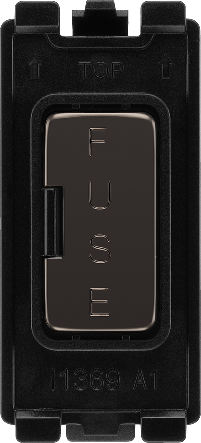 BG Electrical RBNFUSE Nexus Grid Black Nickel Fuse Holder Module 13A