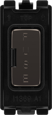 BG Electrical RBNFUSE Nexus Grid Black Nickel Fuse Holder Module 13A