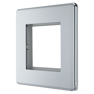 BG Polished Chrome 45W USB Wall Socket Euro Module USB-A & C - Black Insert