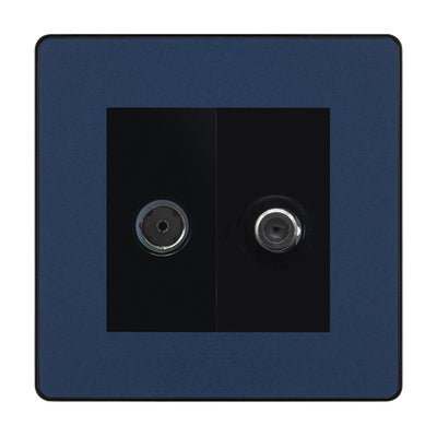 BG Evolve Matt Blue TV & Satellite Socket PCDDBTVSATB