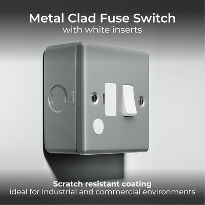 BG MC550F Metal Clad | 13A 2 Pole Flex Outlet Switched Fused Connection Unit by British General (BG-MC550F)