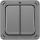 BG Electrical WP42 Nexus Storm Grey 2 Gang 2 Way Single Pole Switch With Neon IP66 20A