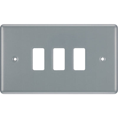 BG RMC3 Nexus Grid Metal Clad | 3 Module Front Plate by British General (BG-RMC3)