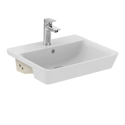 Ideal Standard Connect Air 500mm Semi-Recessed Basin With Overflow - White - E03