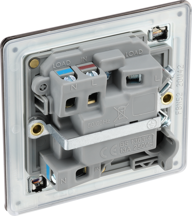 FBN52 Back - This 13A fused and switched connection unit from British General with power indicator provides an outlet from the mains containing the fuse ideal for spur circuits and hardwired appliances.