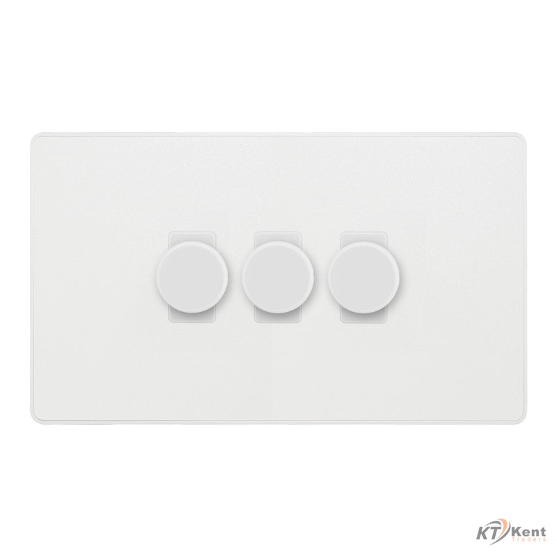 BG Evolve Pearlescent White 3 Gang Custom Grid Dimmer Switch PCDCL83W