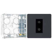 BG Evolve Matt Grey Single Master Touch Dimmer Switch PCDMGTDM1B with 35mm Steel Back Box