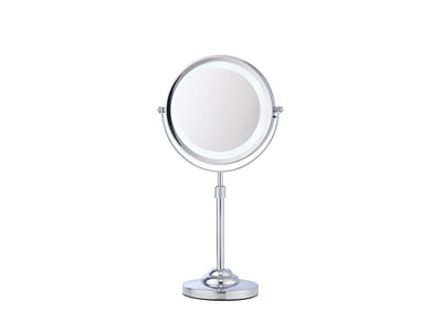 Corby Illuminated Freestanding Mirror with Timer Switch in Chrome