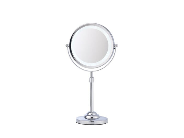 Corby Illuminated Freestanding Mirror with Timer Switch in Chrome