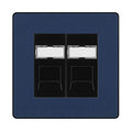 BG Evolve Matt Blue 2 Gang RJ45 Data Socket PCDDBRJ452B Black Inserts