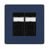BG Evolve Matt Blue 2 Gang RJ45 Data Socket PCDDBRJ452B Black Inserts by British General (BG-PCDDBRJ452B)
