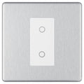 BG Nexus Screwless Brushed Steel Single Master Touch Dimmer Switch White Insert