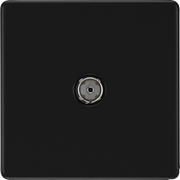 BG Nexus FFB60 Matt Black Single Co-Ax Aerial Socket for TV or FM by British General (BG-FFB60-1)