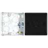 BG Nexus Metal Matt Black 20A 16AX 2 Way Single Light Switch NFB12 with 25mm Steel Back Box by British General (BG-NFB12+HGS02)