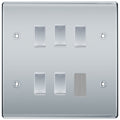 BG Polished Chrome 5 Gang 2 Way Custom Grid Light Switch with Back Box Included